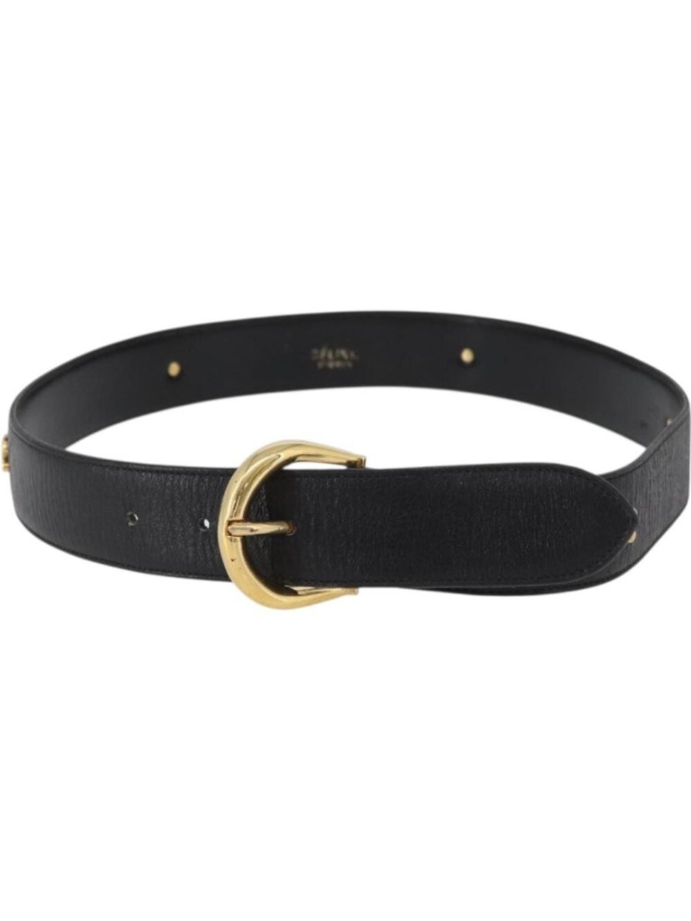 CELINE Belt Leather 31.9"" Black Gold